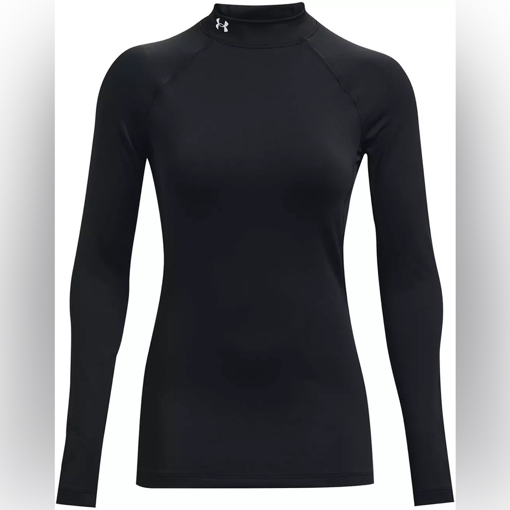 Under Armour Women's ColdGear Fitted Mock Neck Pullover | Medium | Black - Picture 3 of 9